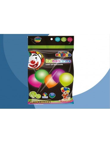 GLOBO PAYASO NEON C/LEDS 10 C/5PZ      X/10