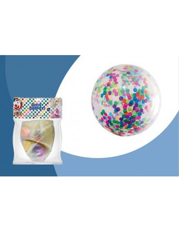 GLOBO TRANSPARENTE 36 C/CONFETY C/1PZ         X/10