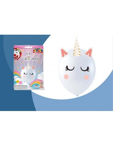KIT UNICORNIO BLANCO NIEVE 12 BLC/1PZ     X/10 ***