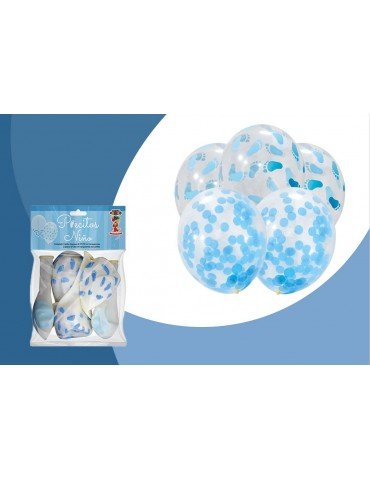 GLOBO IMPRESO 12 PIECITOS NIÑO BLC/5PZ     X/10 ***
