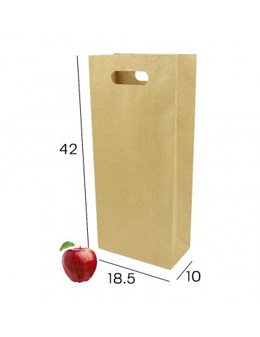 BOLSA CALTOM KRAFT TROQUELADA BOTELLERA PZ      X/240