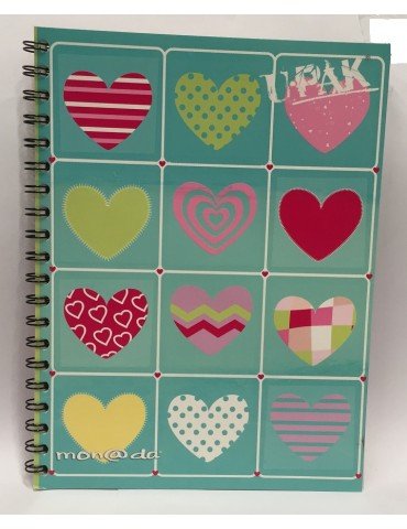 CUADERNO DIPAK PROF. COMBATE CORAZONES 5MM     X/24***