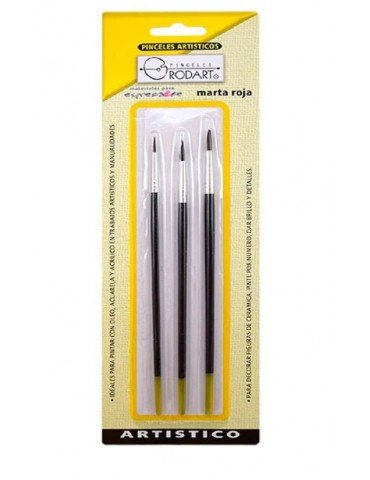 PINCELES RODART AMARILLO MARTA ROJA C/3PZ