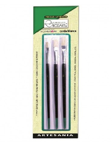 PINCELES RODART VERDE CERDA BLANCA C/3PZ