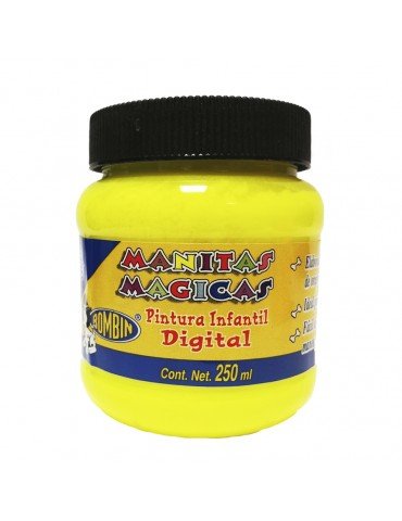 PINTURA DIGITAL BOMBIN MANITAS AMARILLO FLUOR 801 250ML
