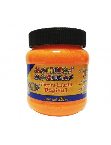 PINTURA DIGITAL BOMBIN MANITAS NARANJA FLUOR 803 250ML