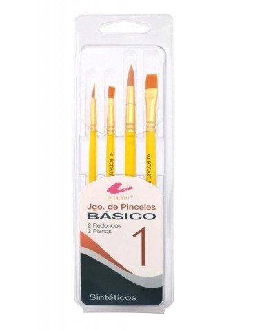 PINCELES RODART BASICO SINTETICO 1 C/4PZ