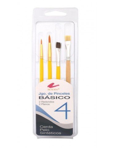 PINCELES RODART BASICO CERDA SINTETICO 4 C/4PZ