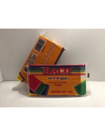 PLASTILINA BACO BARRA NARANJA 52      X/100