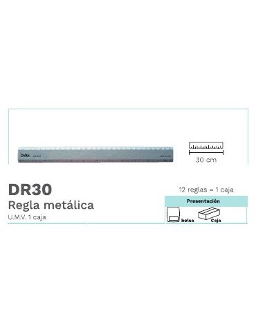 REGLA METALICA DELTA 30CM DR30          X/576
