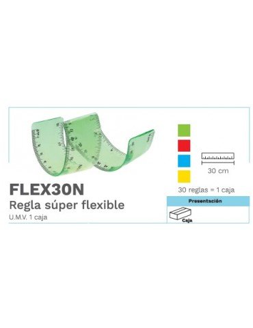 REGLA FLEXIBLE BARRILITO 30CM C/1PZ FLEX30N      X/360