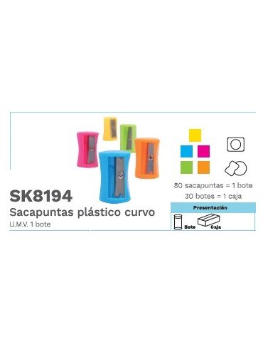 SACAPUNTAS BARRILITO CURVO C/80PZ SK8194     X/60