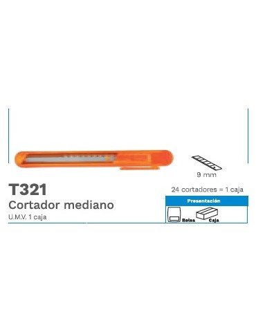 CUTTER BARRILITO PLASTICO MEDIANO MD.T-321  X/864 ***