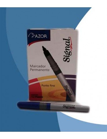 MARCADOR SIGNAL AZOR FINO AZUL C/12PZ       X/12