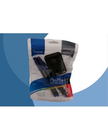 BOL. AZOR HOLDER BASE 0.7MM FINO AZUL BLC/3PZ        X/8