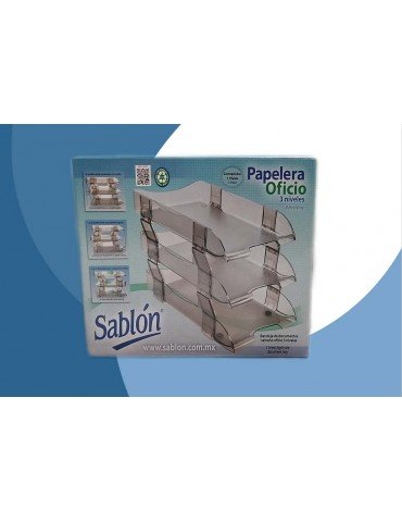 CHAROLA PAPELERA SABLON T/OF 3NIVELES  X/12