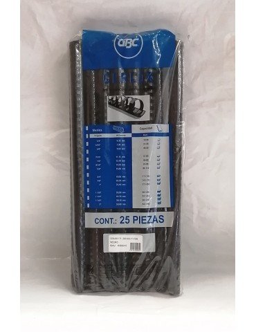 ARILLOS DE PLASTICO ACCO GBC NEGRO 1 C/25PZ     X/10