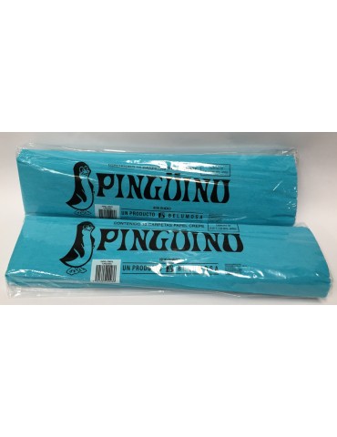 PAPEL CREPE PINGUINO AZUL TURQUESA C/10     X/25