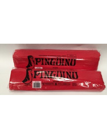 PAPEL CREPE PINGUINO ROJO NAVIDAD C/10          X/25