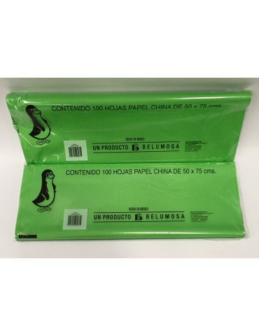 PAPEL CHINA VERDE LIMON C/100     X/10