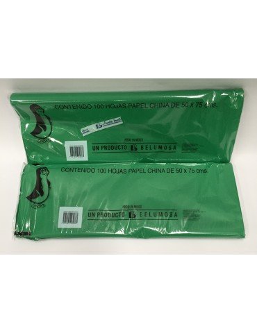PAPEL CHINA VERDE BANDERA C/100        X/10