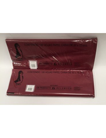 PAPEL CHINA ROJO BURDEOS C/100     X/10