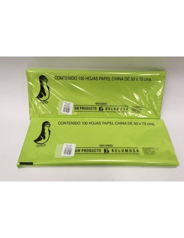 PAPEL CHINA VERDE MANZANA C/100     X/10