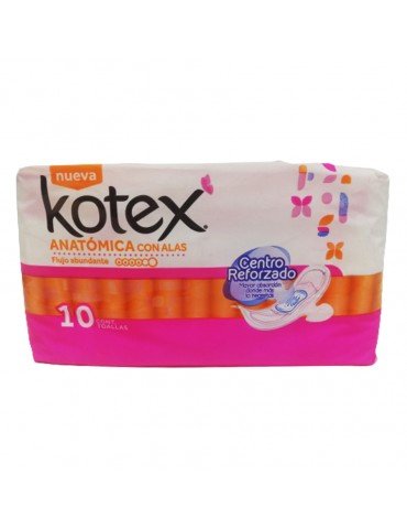 TOALLAS KOTEX ANATOMICA C/ALAS 10PZ     X/10