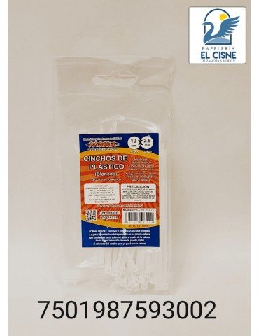 CINCHOS DE PLASTICO PASCUA TRANSP 10CM      X/50