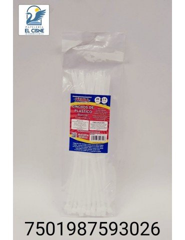 CINCHOS DE PLASTICO PASCUA TRANSP 20CM      X/50