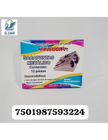 SACAPUNTAS PASCUA METALICO 2ORIF C/12PZ SACM5052CA    X/40