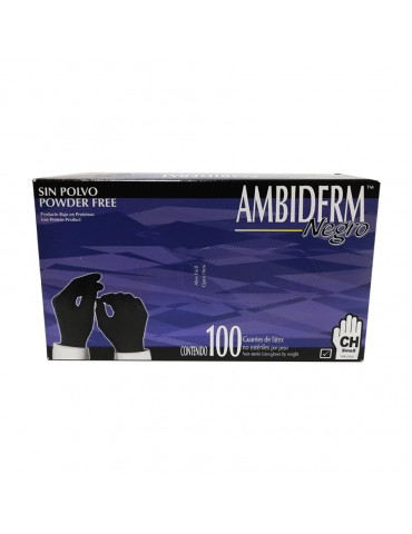 GUANTES AMBIDERM NEGRO CHICO C/100     X/20