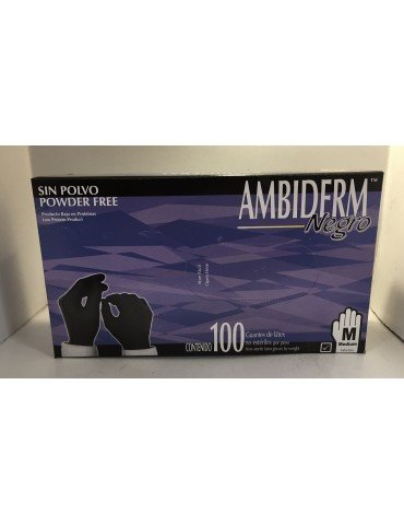GUANTES AMBIDERM NEGRO MEDIANO C/100     X/20