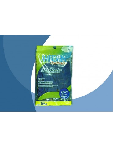 GUANTES AMBIDERM SATINADO AZUL GRANDE     X/120