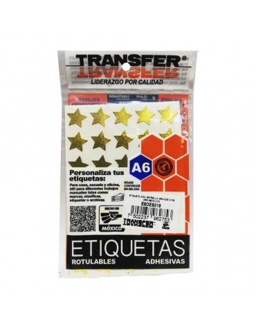 ETIQUETA ADH:TRANSFER ESTRELLA GRANDE ORO C/105PZ      X/360