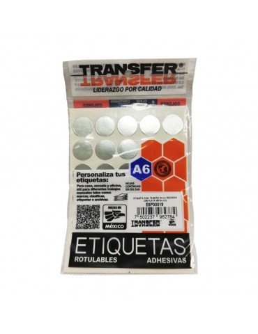 ETIQUETA ADH:TRANSFER CIRCULO PLATA C/90PZ      X/360