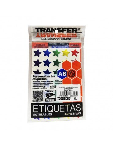 ETIQUETA ADH:TRANSFER ESTRELLA GRANDE SURTIDA C/105PZ      X/360