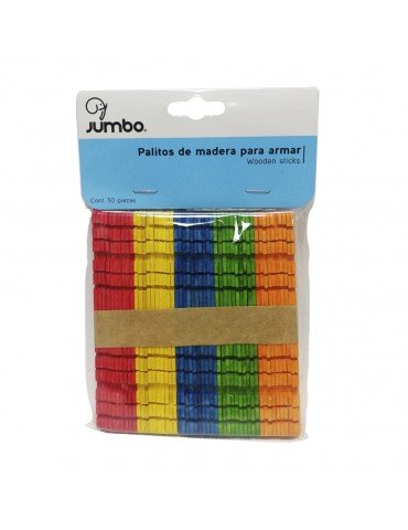 PALITOS P/ARMAR JUMBO COLOR 10X114MM C/50PZ PMACJ    X/72