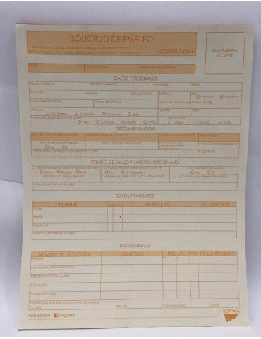 BLOCK SOLICITUD DE EMPLEO STRIKE-ISI C/5PZ 200        X/20