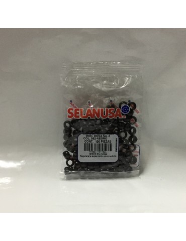BOLITA PLASTICO 2 SEDERIA T/DONA NEGRO 052 C/100PZ