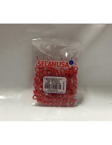 BOLITA PLASTICO 2 SEDERIA T/DONA ROJO 067 C/100PZ