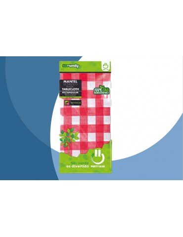 MANTEL PARTY IS ON CUADROS ROJOS RECTANGULAR C/1PZ ***