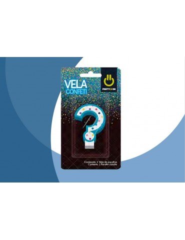 VELA NUMERICA CONFETTI AZUL ? BLC/1PZ     X/12