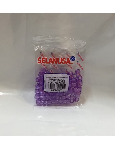 BOLITA PLASTICO 2 SEDERIA T/DONA MORADO 001 C/100PZ