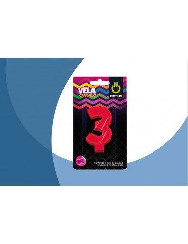 VELA NUMERICA CARAMELO MIX 3 BLC/1PZ    X/12