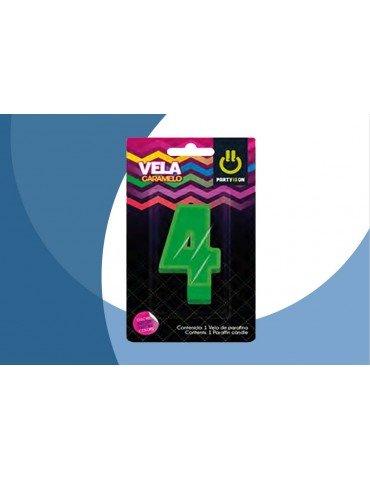 VELA NUMERICA CARAMELO MIX 4 BLC/1PZ    X/12