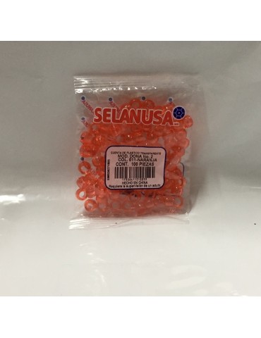 BOLITA PLASTICO 2 SEDERIA T/DONA NARANJA 011 C/100PZ