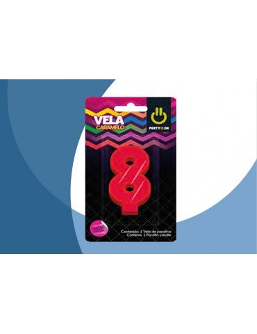 VELA NUMERICA CARAMELO MIX 8 BLC/1PZ    X/12