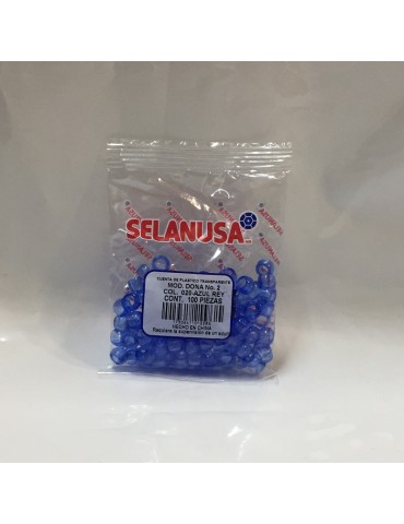 BOLITA PLASTICO 2 SEDERIA T/DONA AZUL REY 020 C/100PZ