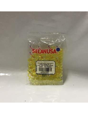 BOLITA PLASTICO 2 SEDERIA T/DONA VERDE LIMON 027 C/100PZ